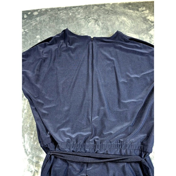 Lauren Ralph Lauren Belted Jumpsuit Women's Navy Open Shoulder Sleeve Sz PS - Picture 6 of 9